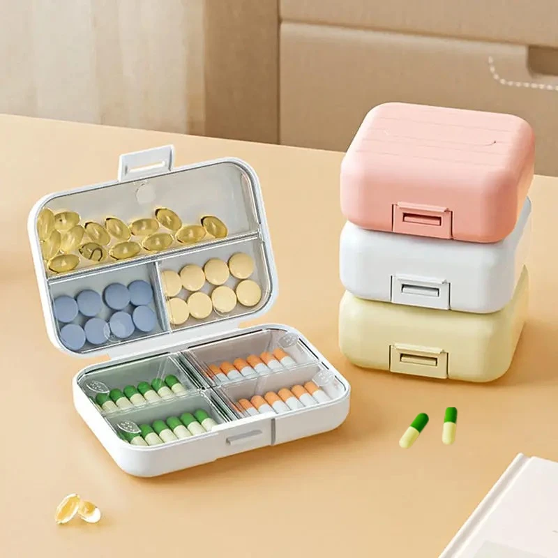 1 Stück Tragbare Mini 7-Fächer Versiegelte Medikamenten-Aufbewahrungsbox Organizer für Vitamine Medikamente Fischöle