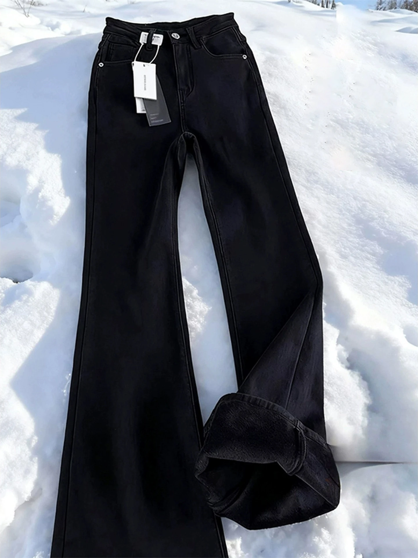 

Мужские зимние джинсы Bla Fce Lined Denim с прямым кроем, удлиненные, с высокой талией, на молнии, в американском стиле Cleanfit