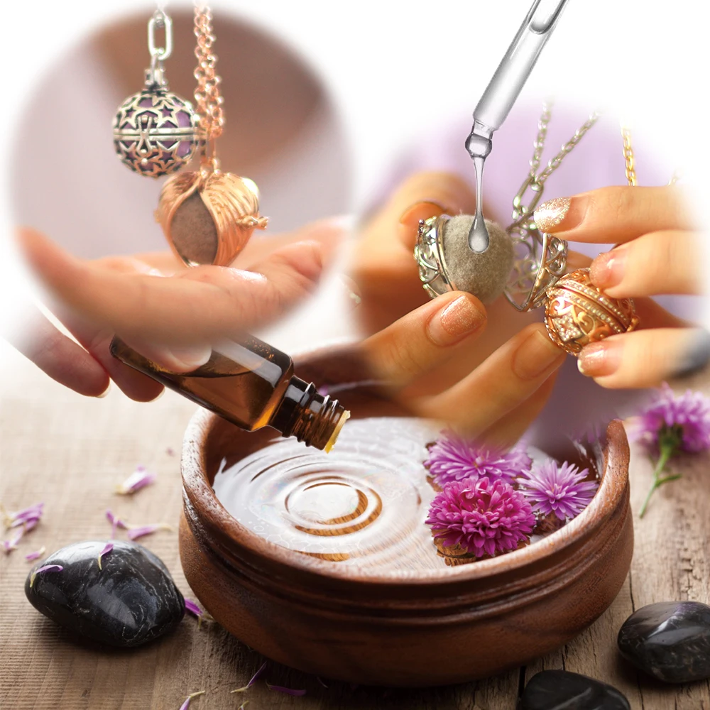 Mexico Chime Music Angel Ball Caller Locket Necklace Vintage Pregnancy Necklace Aromatherapy Essential Oil Diffuser Accessories