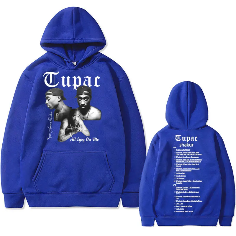 Rapper Tupac 2Pac Print Hip Hop Hoodies Men Woman Y2k Hoodie Streetwear Hooded Sweatshirts Pullovers Unisex Tracksuit Clothing