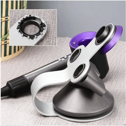 

Подставка для фена для ванной комнаты, портативный держатель для фена с супермагнитной полкой для хранения насадок Dyson