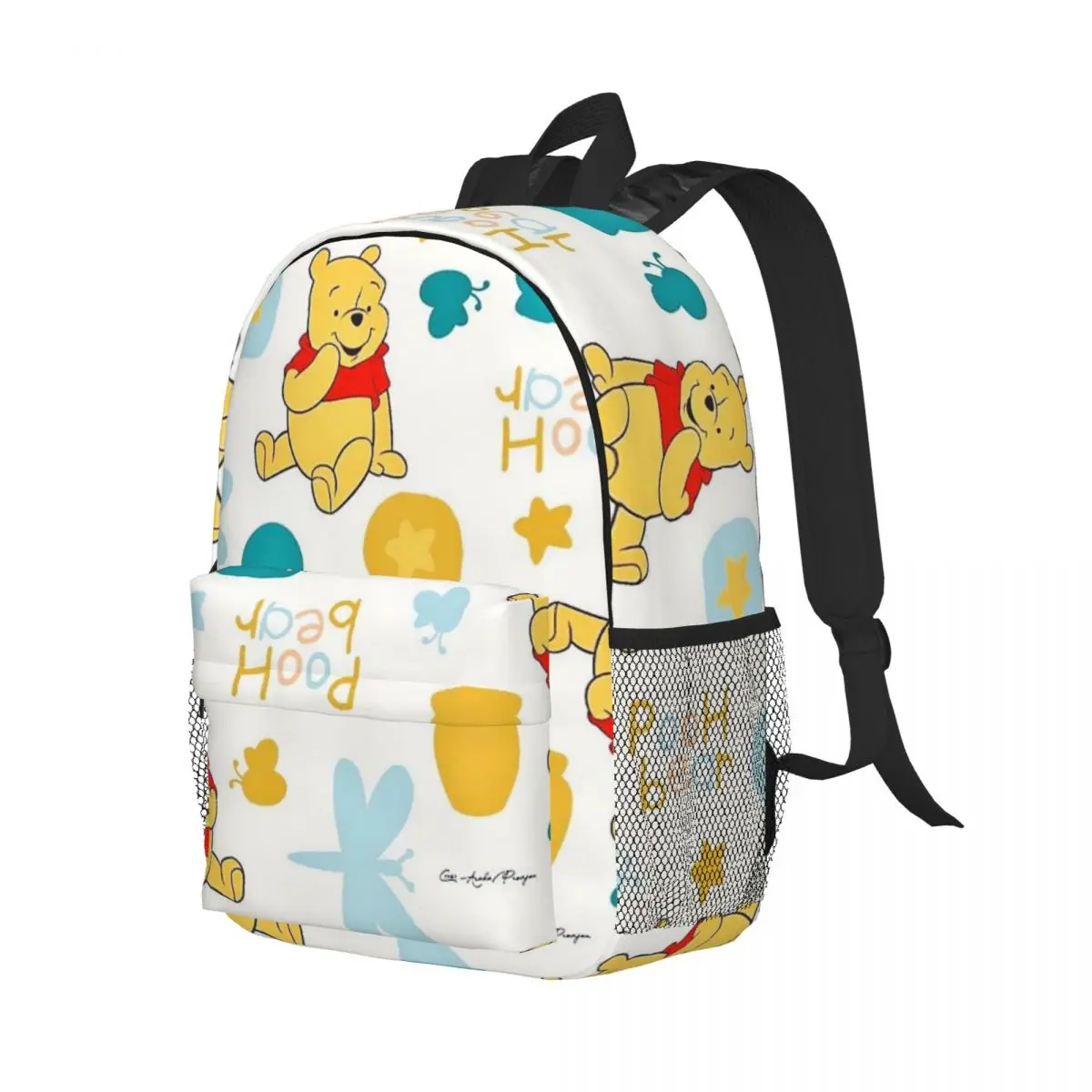 Pooh Urso Mochila para Meninos e Meninas, Mochila Estudantil de Grande Capacidade, Leve, Impermeável, 15 Polegada