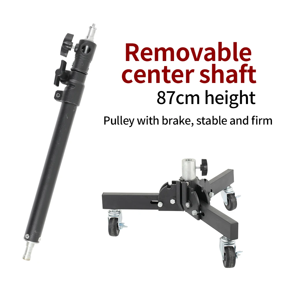 SH Metall-Bodenlichtstativ für Fotografie mit 3 Rollen, Dual-Use-Hintergrundlichtstativ