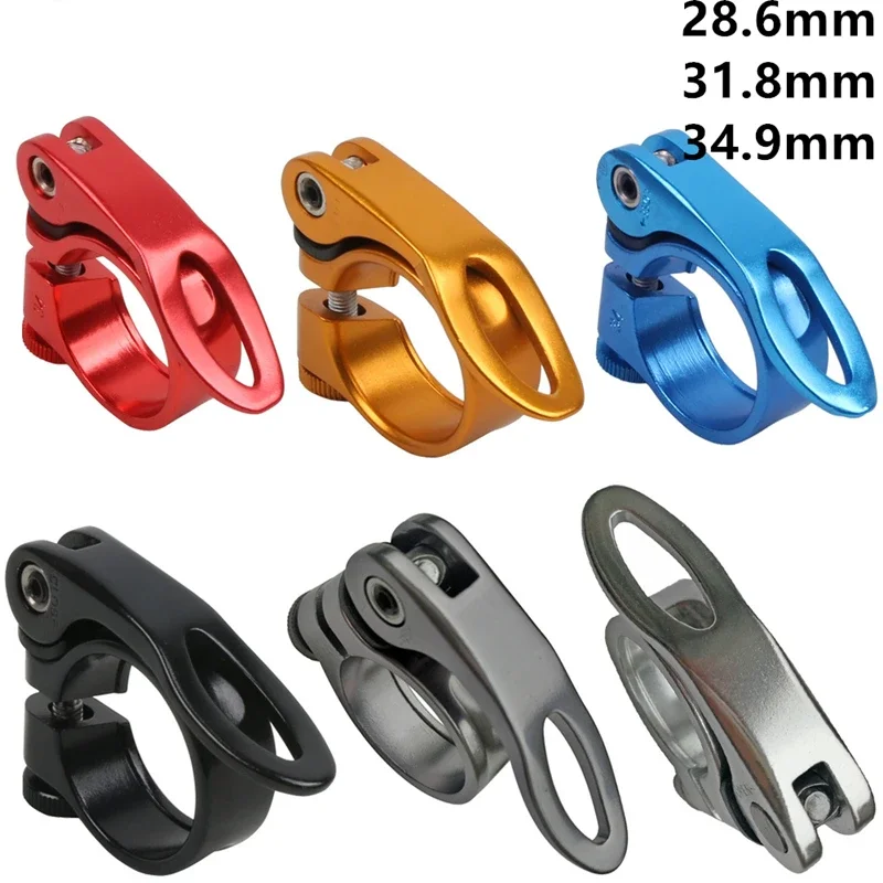 

New Alloy MTB BMX Bike Seatpost Clamp QR 28.6/31.8/34.9mm Aluminium Quick Release Mountain Road Fixed Gear Bicycle Seat Pipe