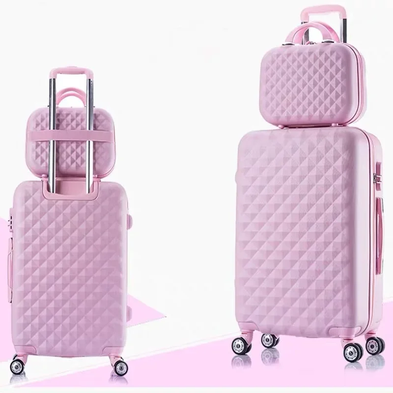 2 Stks/set Mode Cosmetische Tas 20/22/24/28 Inch Meisje Studenten Trolley Case Reizen Spinner Wachtwoord Bagage Vrouw Rollende Koffer