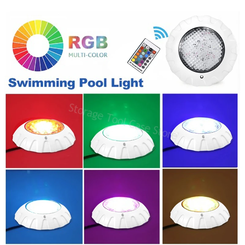 Imagem -02 - Luz Led Rgb para Piscina Luz Subaquática Submersível com Controle Remoto à Prova Dágua Dc12v Ip68 38w