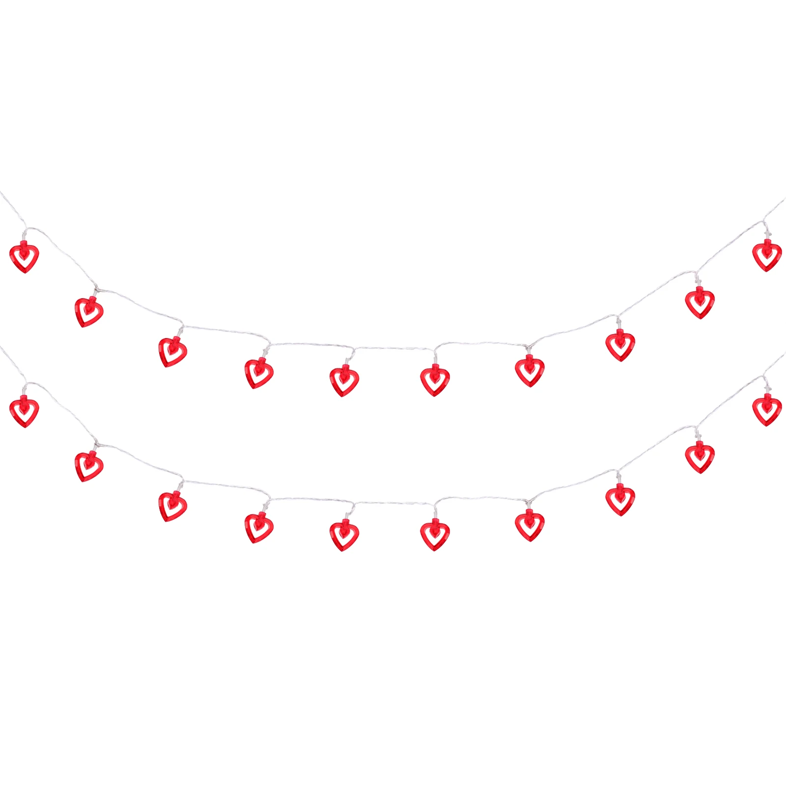 

Curtain Double String Wedding Decor Operated Lights Plastic Heart Shaped