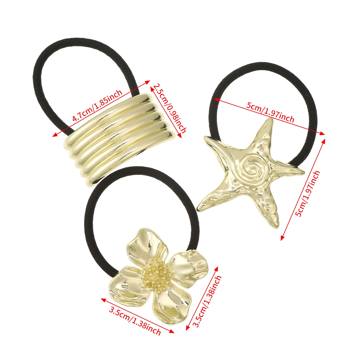 رباط شعر نجمي من AWAYTR للنساء ، حبل رأس مرن ، أربطة رأس ، ربطة شعر ، ذيل حصان مرتفع ، أربطة مطاطية ، أغطية رأس ، أغطية رأس