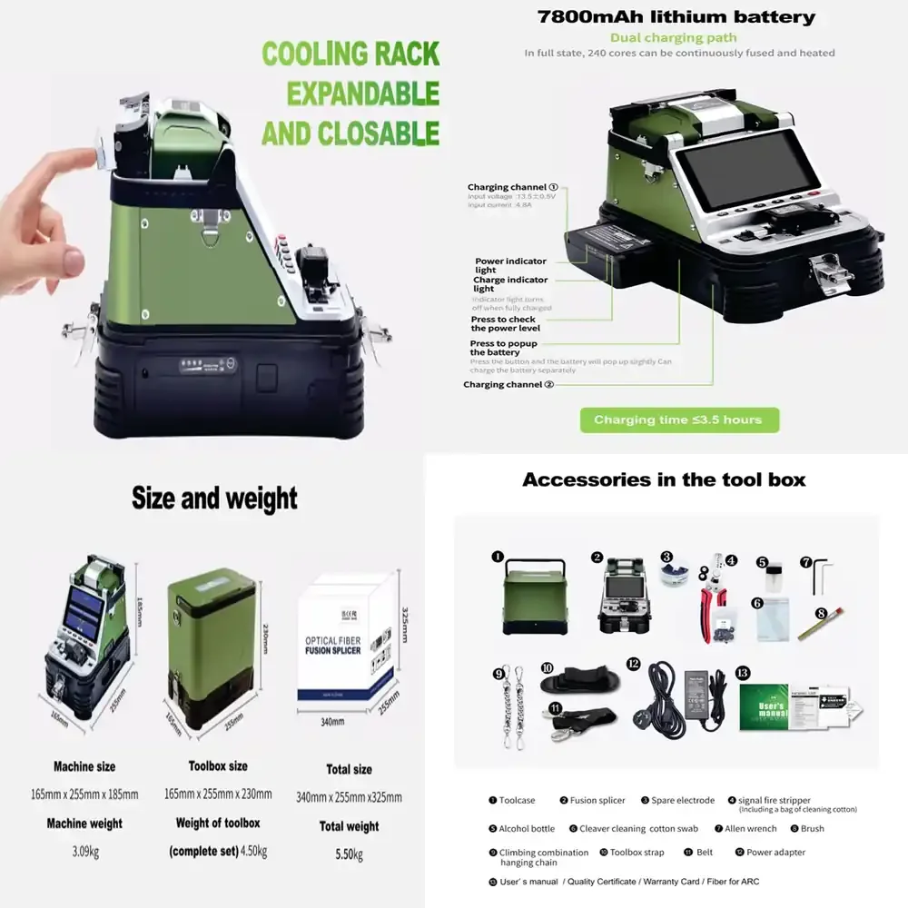 

AI-30 Fiber Fusion Splicer 6s Splicing Machine for FTTH System with AC 100-240V Power