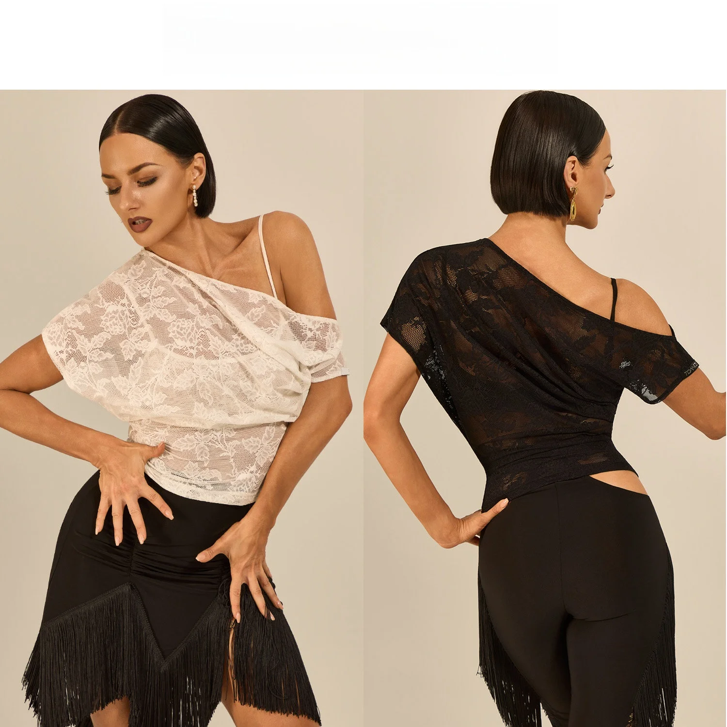 tdance-latin-practice-suit-lace-shoulder-short-sleeve-top-for-women-summer-thin-acrylic-diamond-decorated-no-chest-pad