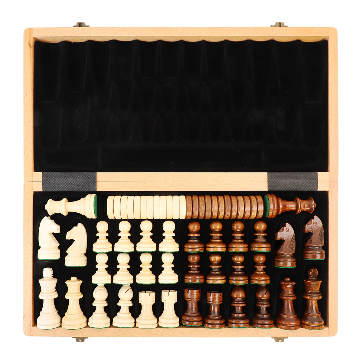 39.cm 15.6  inch Wooden Foldable Maple travel tournament chess sets 7.6cm Staunton travel chess pieces chess set wooden