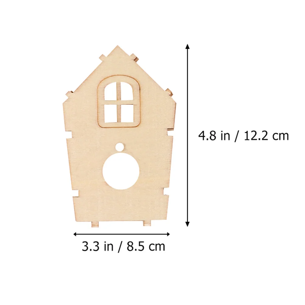 4 قطعة لتقوم بها بنفسك عش الطيور الخشبية صديقة للبيئة بولونيا الخشب صندوق تربية الطيور فارغة للديكور الداخلي والخارجي #3