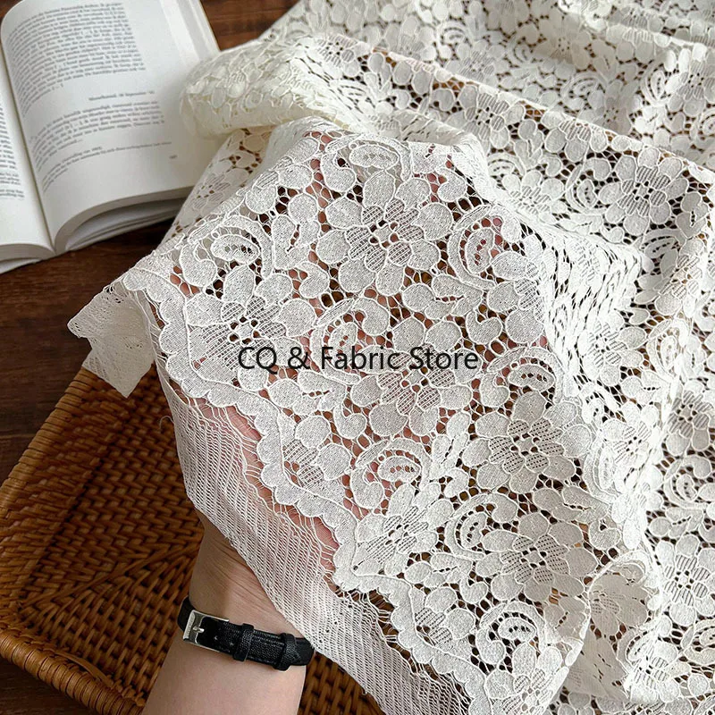 

Apricot Embroidered Lace Fabric For Wedding Dresses Women's Clothing Fabric Accessories By the meter
