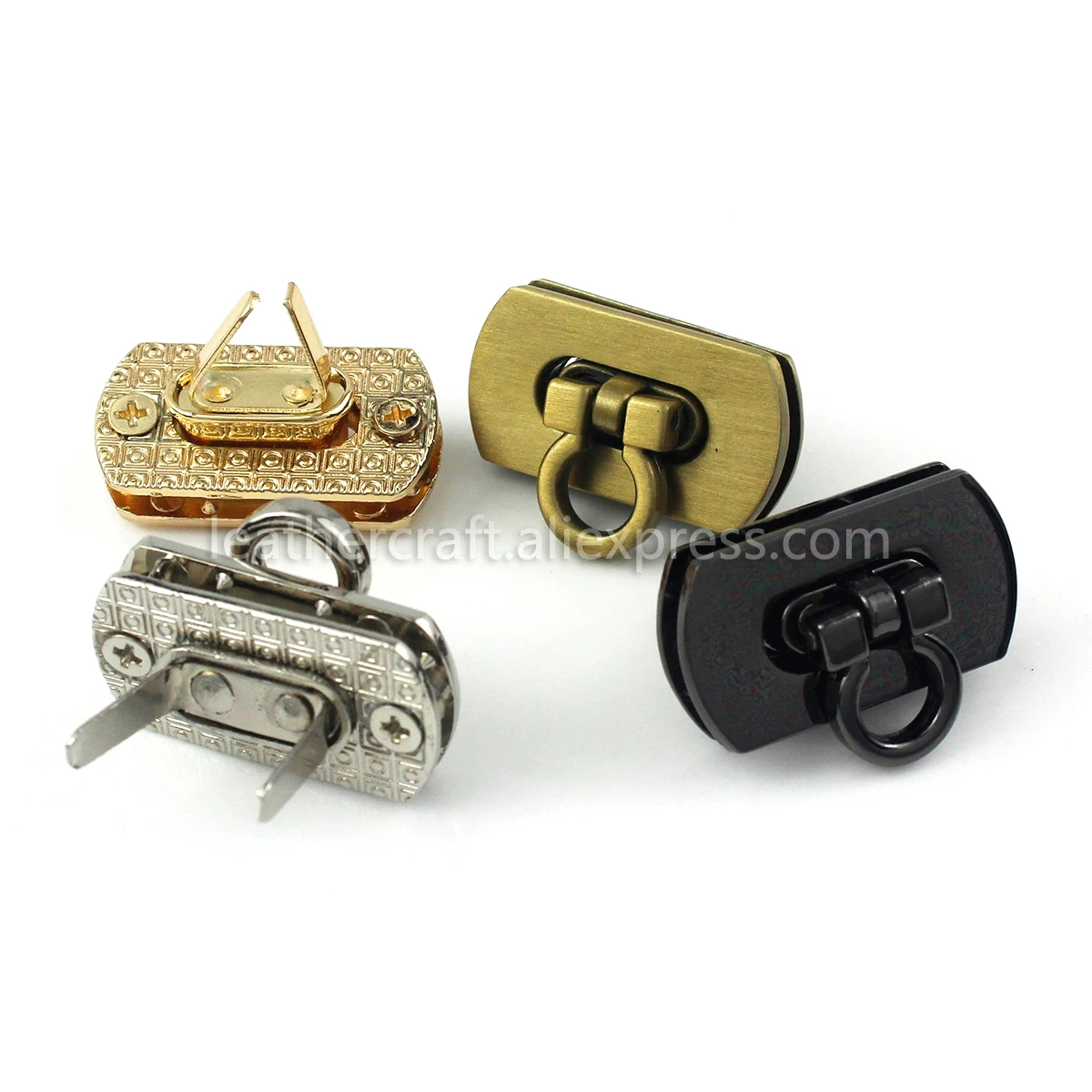 1pcs Metal Folding Lock Push Lock Clasp Tiny Bag Laggage Purse Leather Craft Closure DIY Hardware Accessories