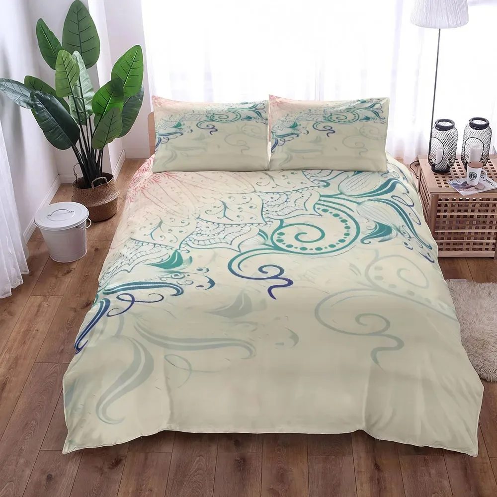 Vintage Mandala Duvet Cover Set King Queen Double Full Twin Single Size Bed Linen Set