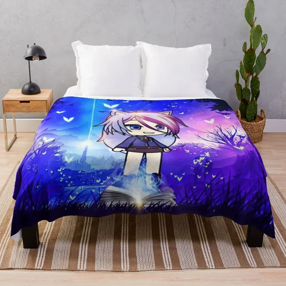 

Gacha life in the magic forest Throw Blanket Dorm Room Essentials Bed covers Soft Beds Heavy Blankets