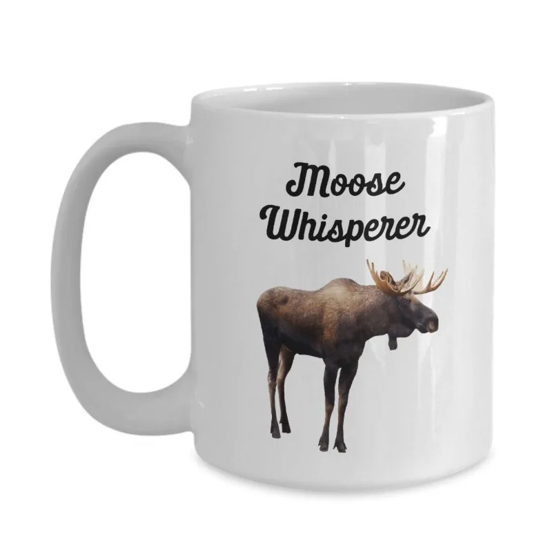 

Moose Whisperer Mug - Funny Coffee & Tea Cup with Moose Design, Perfect Gift for Valentine’s Day, Birthdays, or Holidays, Hand W