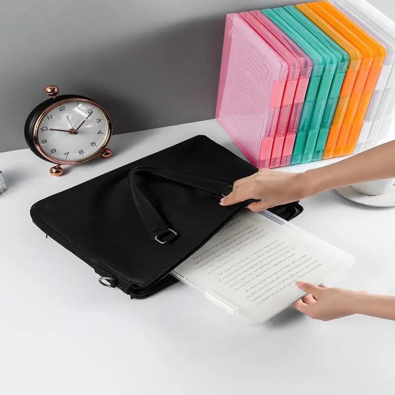 

1pc Waterproof Contract Storage Box Multi-layer Portable File Box Portable Transparent File Box A4 Plastic PP File Box