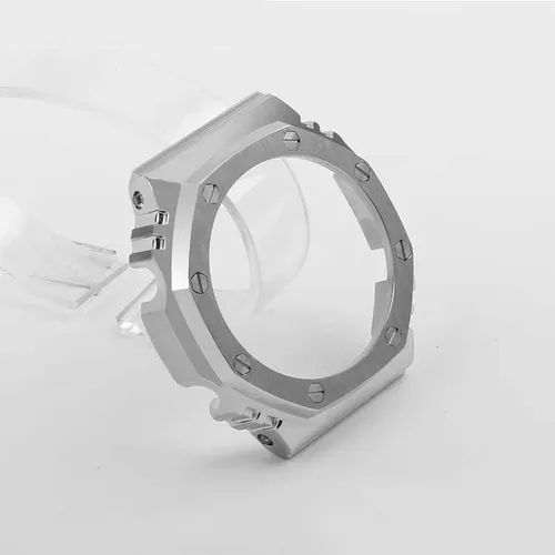 Imagen 2 del producto Caja de reloj de metal de acero inoxidable modificado compatible con Casio GA-2100 2110 GA-B2100 hombres mujeres accesorios de pulsera impermeables
