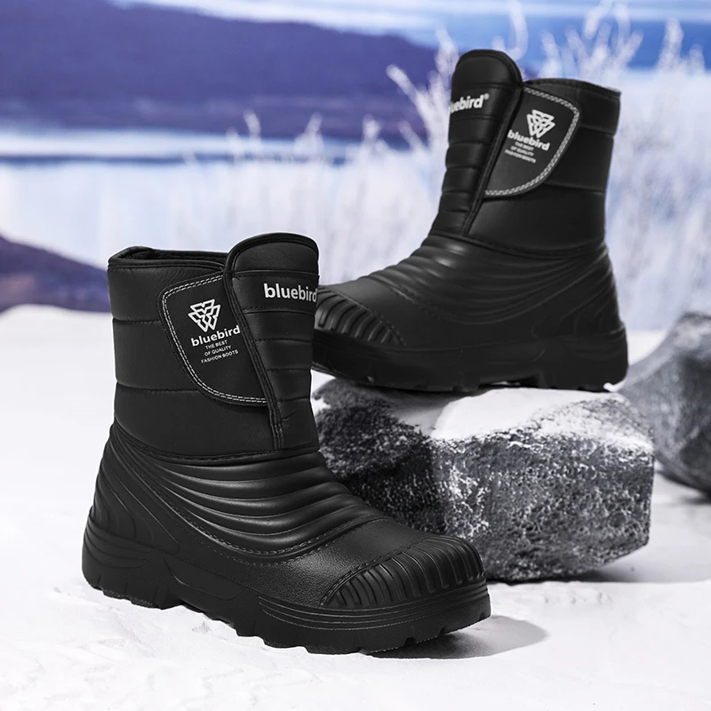 

Thick Soled Cold Resistant Cotton Boots for Couples Autumn Winter Plush Thick Cotton Shoes Outdoor Anti Slip Warm Sports Leisure