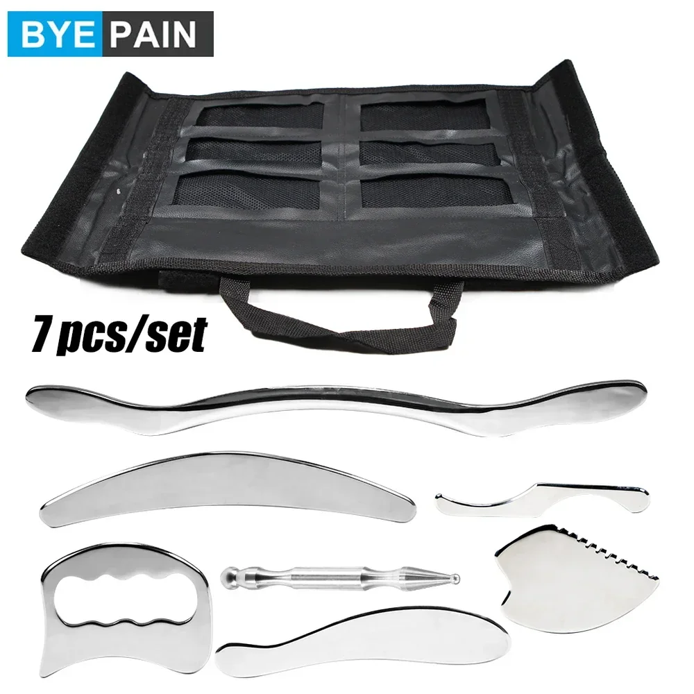 Muscle Scraper Tool Set for deep Tissue Massage gua sha Stainless Steel fascial Release Tool Soft Tissue Mobilization Tool Set