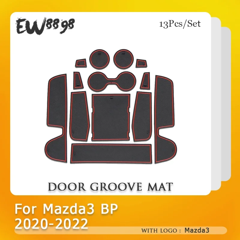 

Door Groove Mat Slot Hole Pad For Mazda 3 BP Axela 2020~2022 Anti Slip Dust Cup Mat Rubber Rugs Car Styling Interior PVC Sticker