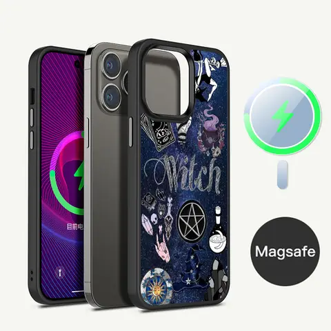 마녀 달 타로 미스터리 토템 휴대폰 케이스, 마그네틱 케이스, 아이폰 14, 13, 12, 11, 15 프로 맥스 플러스 미니용, 맥세이프 무선 충전 Best5