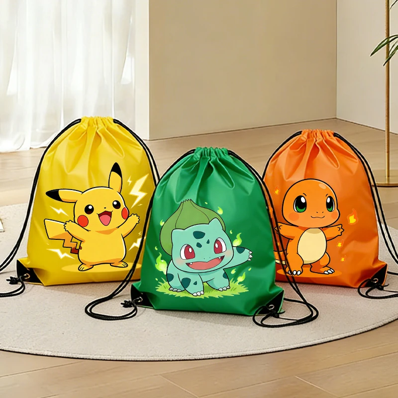 

Pokemons Drawstring Bags Double Shoulder HandBag Cute Anime Character Boys Girl's Pocket Party Games Gift Case Toys Candy Pouche