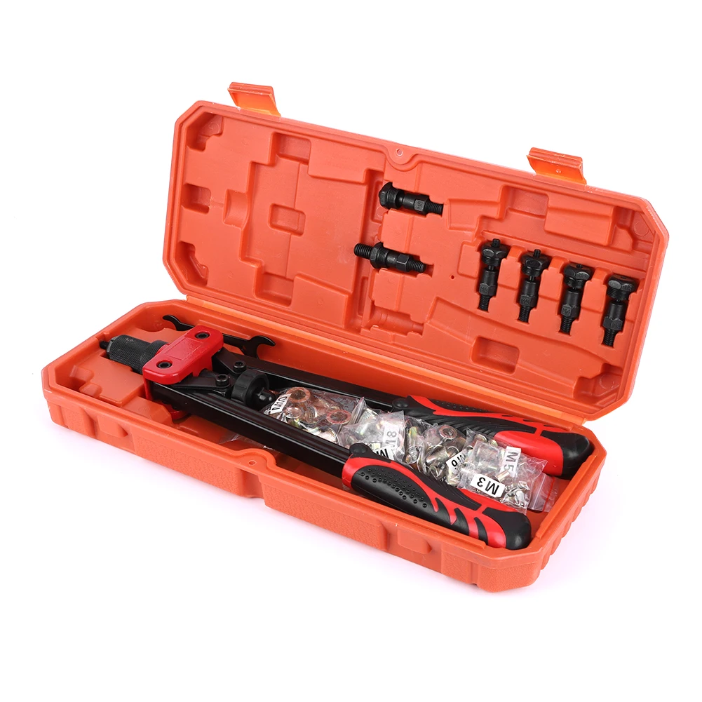 Rivet Nut Tool Professional Rivet Nut Assortment M3 M4 M5 M6 M8 M10 Hand Sheet Metal Automotive Workr Gun Complete Kit Toolbox