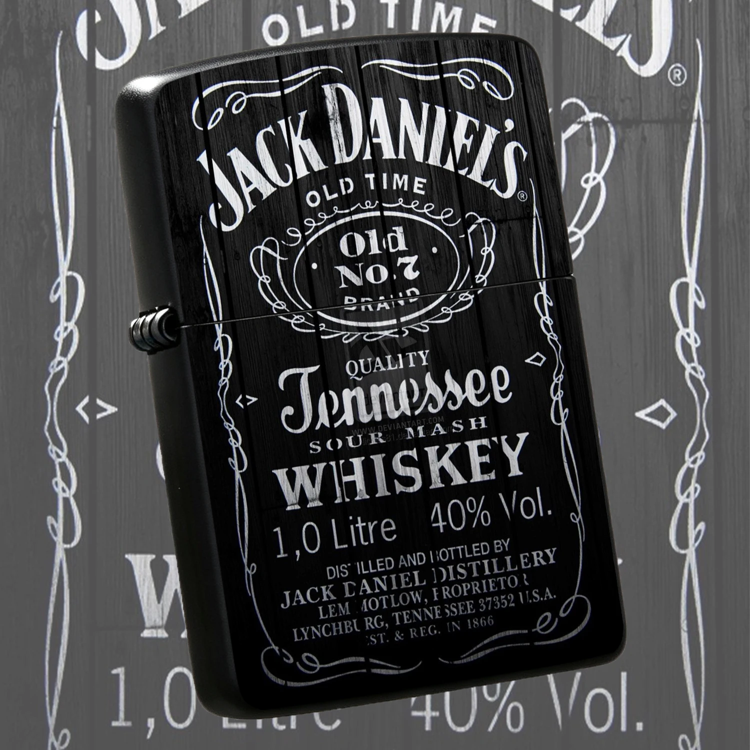 Old No.7 Whiskey Wooden Texture Vintage Black White Retro Painted Windproof Reusable  Exquisite Collectible Souvenir Gift For Whiskey Enthusiast Daily Outdoor Use Men Present A Fun And Humorous Lighter