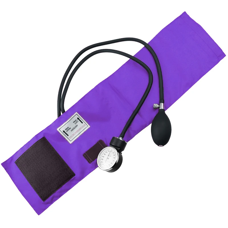 Purple Medical Blood Pressure Monitor BP Cuff Manometer Arm Aneroid Sphygmomanometer with Cute Dual Head Cardiology Stethoscope