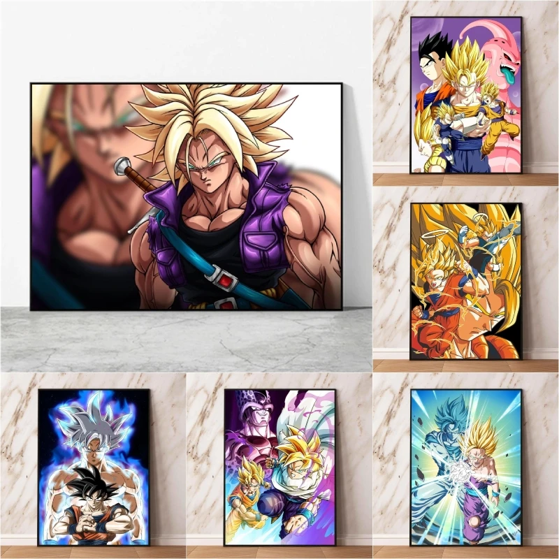 

Dragon Ball Poster Trunks Goku Classic Scene High - Quality Canvas Print Anime Bedroom Decoration Manga Enthusiasts Choice