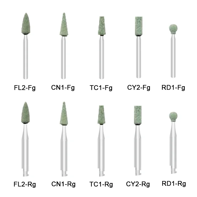 

GREATLH Dental Green Stone Teeth Polisher FG RA Dental Lab Polishing Tools Set 5pcs/set