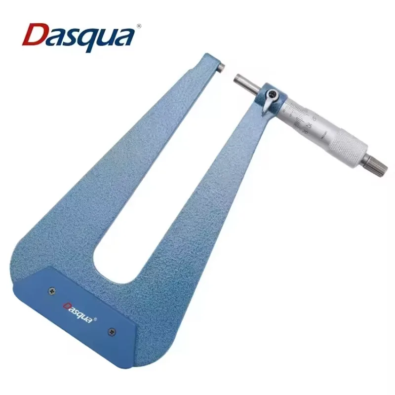 Dasqua 0-25mm Special Deep Throat Micrometer Spherical Tube Sheet 0.006mm High Accuracy