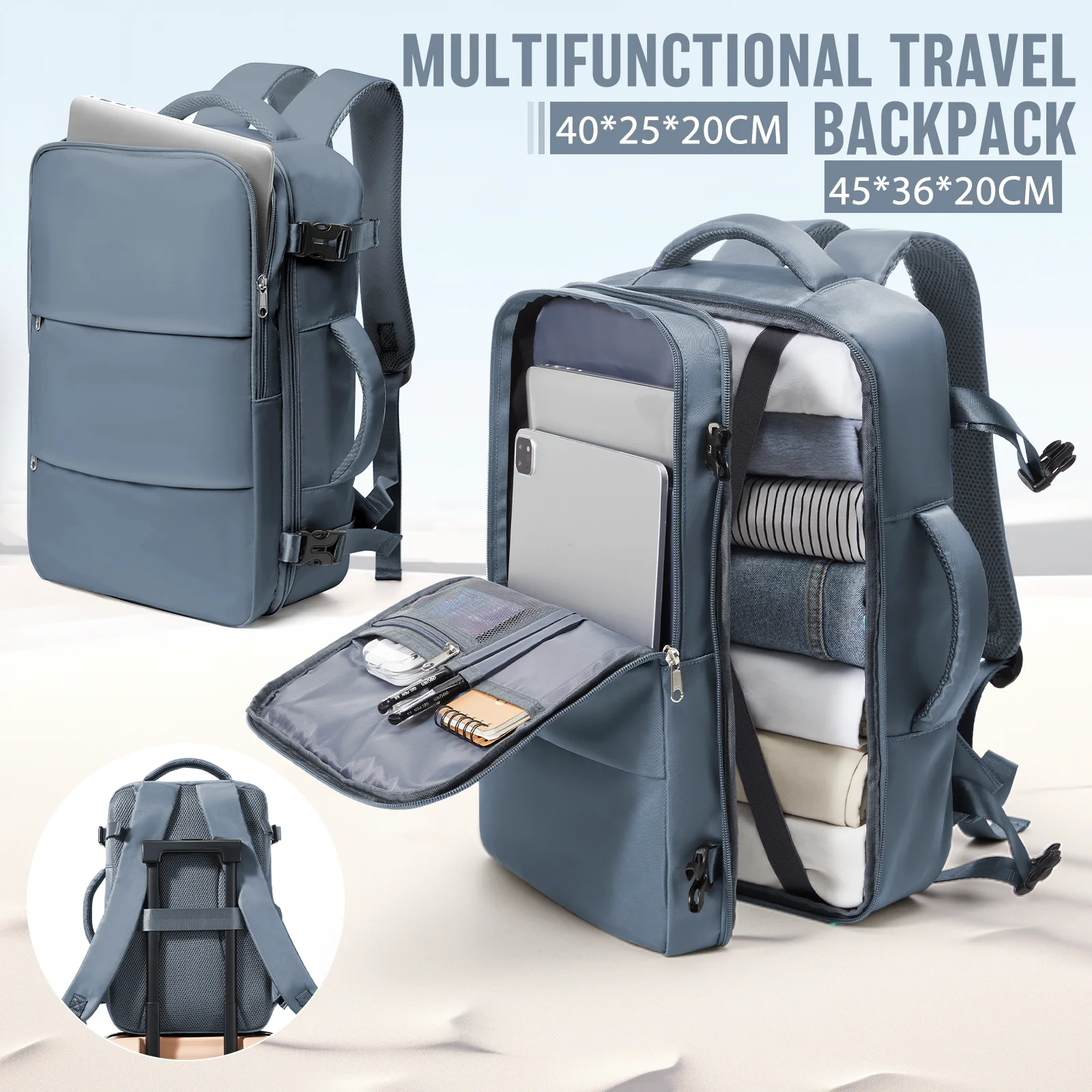 Ryanair 40x20x25 Travel Backpack Cabin Airplane Easyjet 45x36x20 Suitcases Waterproof Backpack Laptop Packbag Cabin Luggage Bag