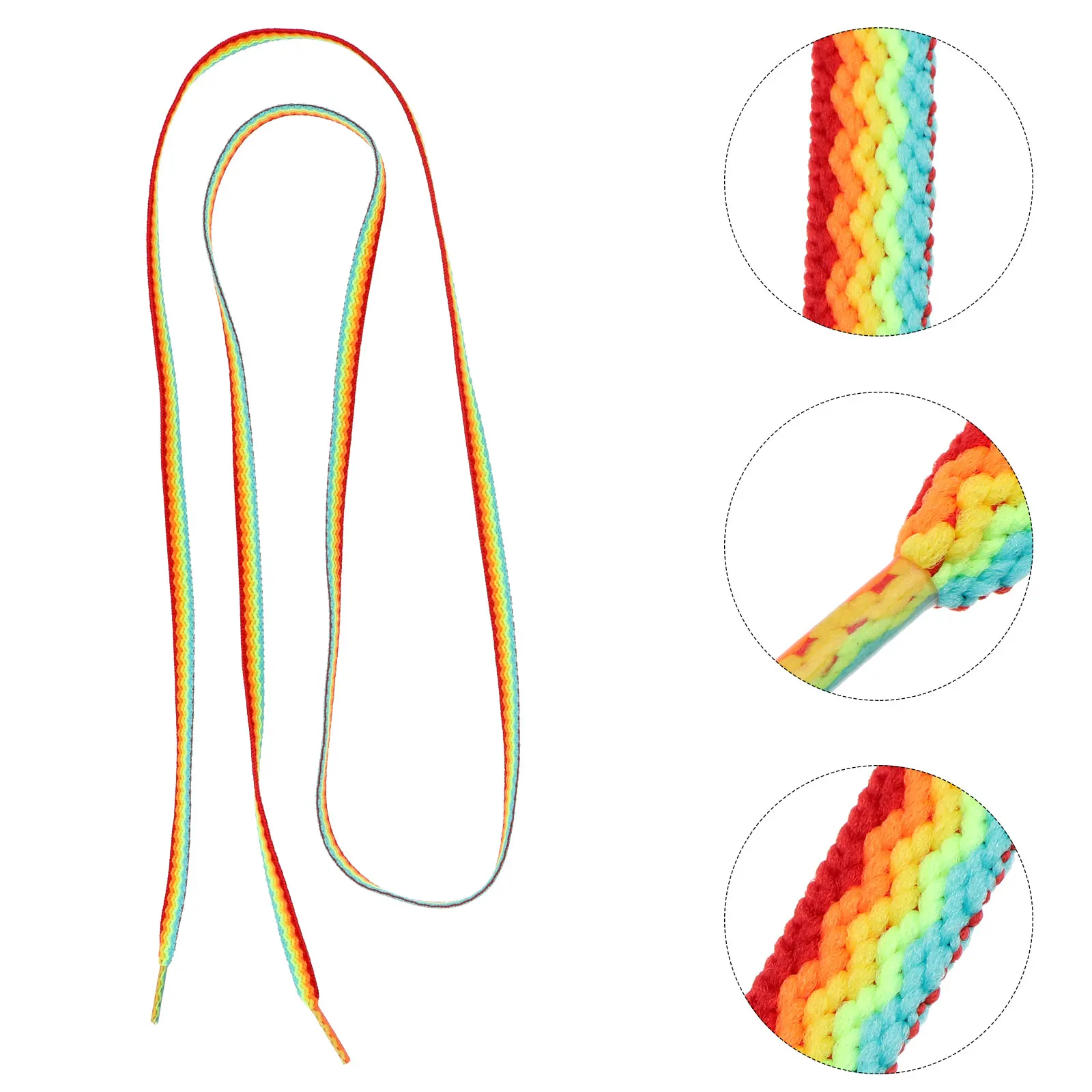 

3D Rainbow Shoelace Laces Shoe Strings Stripe Casual Tie Wide Flat Sports Shoes Accessories Sturdy Strong Laces Stay Tied Gifts