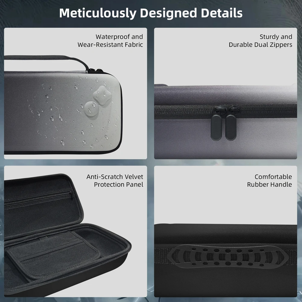 EVA Hard Carrying Case Anti-scratch Portable Storage Bag Shockproof Zipper Handbag with Mesh Pocket for Asus ROG Ally/ROG Ally X