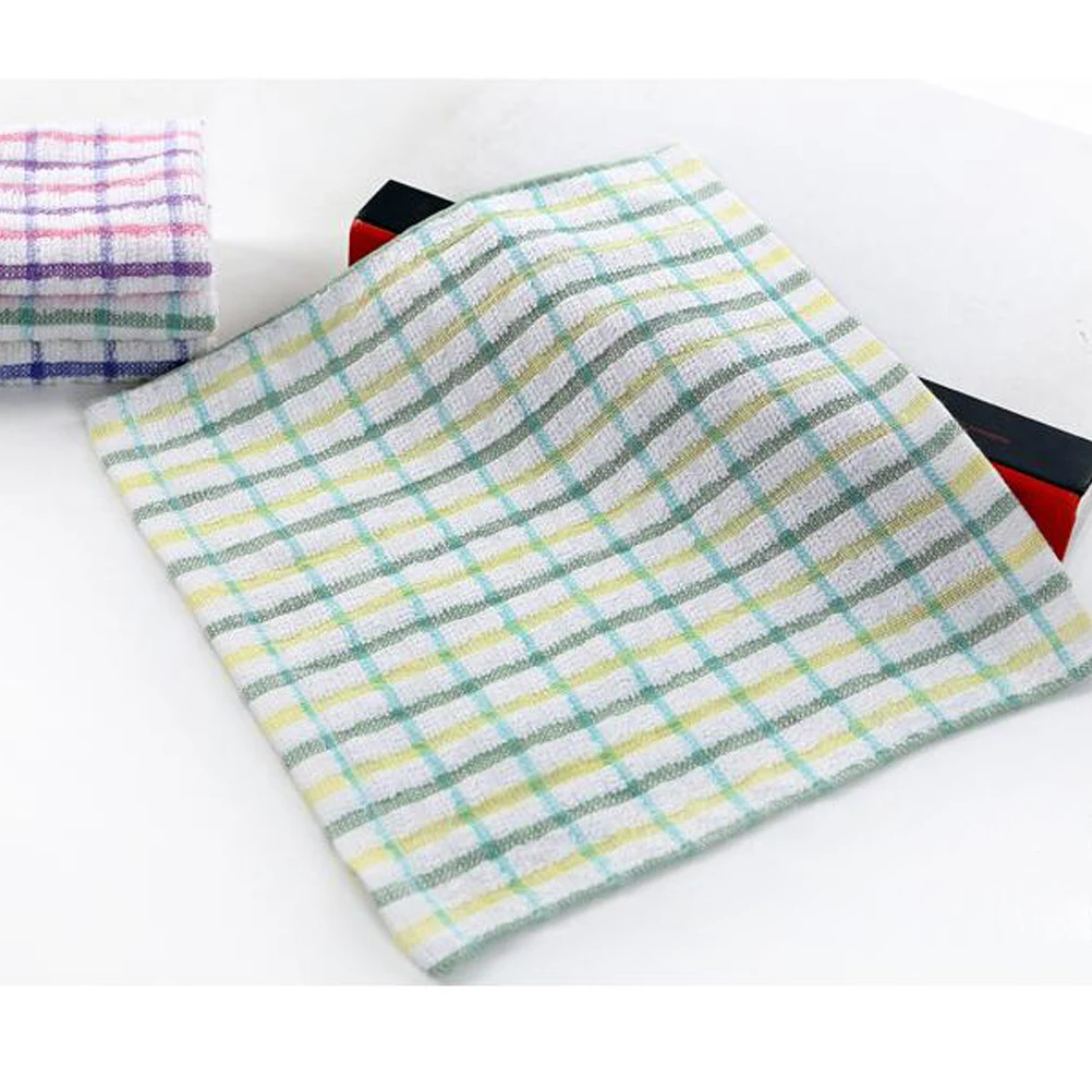 

Kitchen Rag Absorbent Tea Towels Cleaning Cloth Lint-free Plaid Window Glass Cotton Yarn Dish Non-stick Kitchen Rag Super