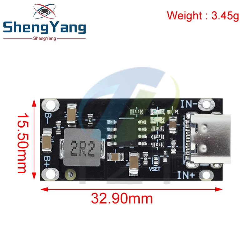 TZT Type C USB Input High Current 3A Polymer Ternary Lithium Battery Quick Fast Charging Board IP2312 CC/CV Mode 5V To 4.2V