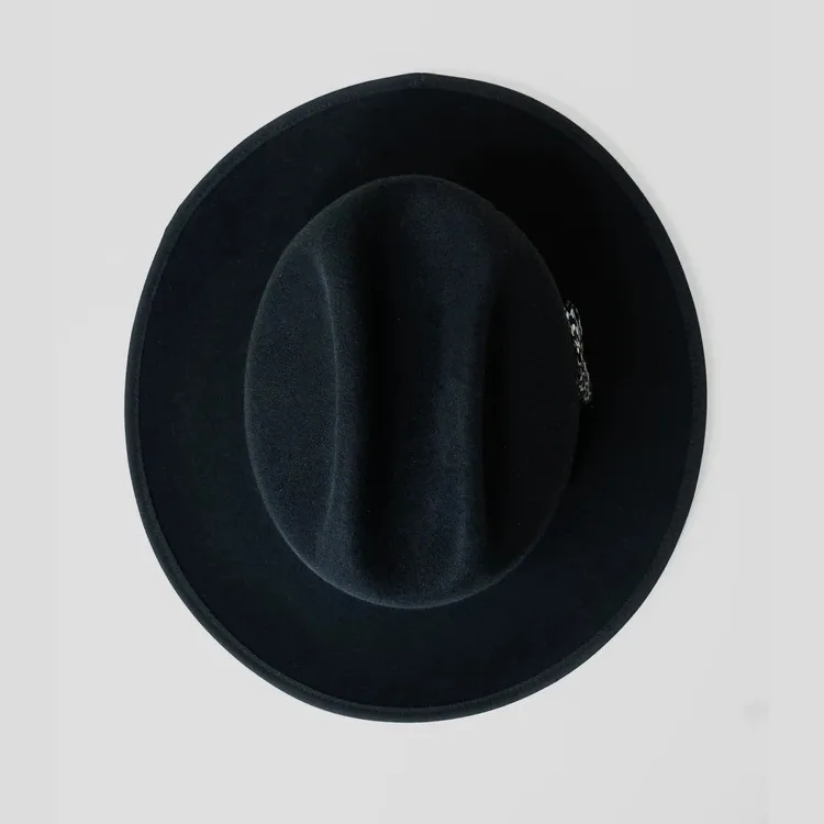 Wool Hat with Fashionable Ribbon and Feather Decoration, Sheep Felt Hat