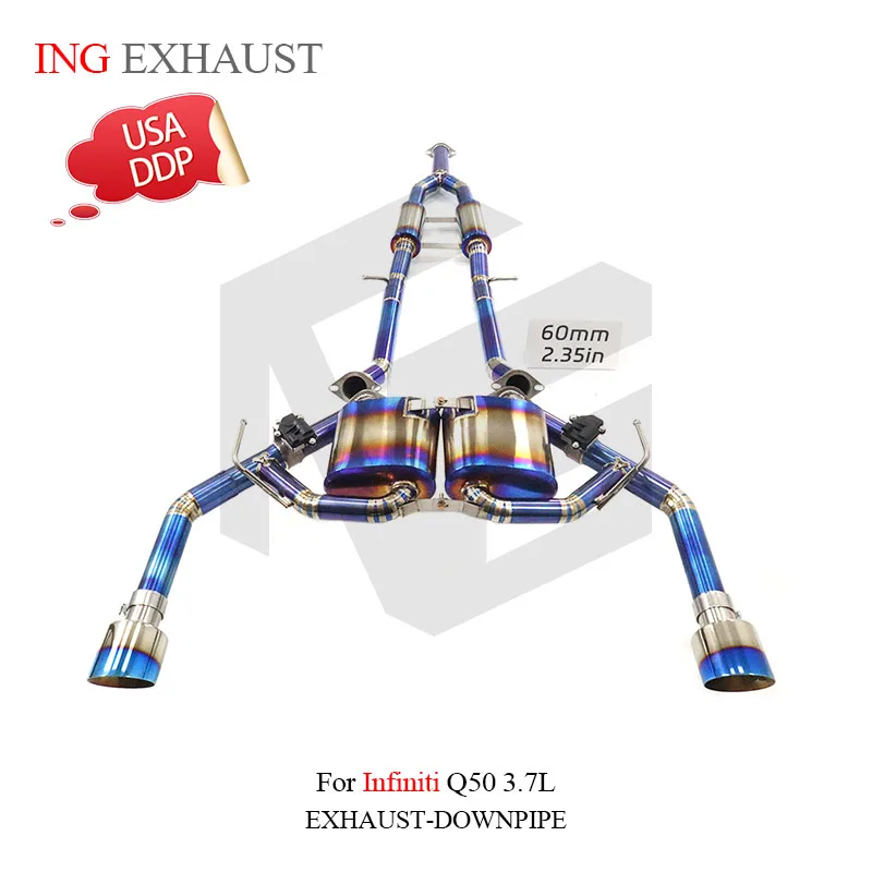 

ING Titanium Catback Exhaust for Infiniti Q50 3.7L VQ37 Valved Sport Muffler with Remote Control Deep Sound
