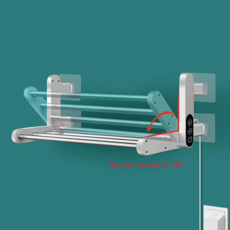 Imagem -03 - Inteligente Montado na Parede Toalheiro Elétrico Folding Aquecido Trilho Prateleira Mais Quente Quente Toalha Prateleira Acessórios do Banheiro