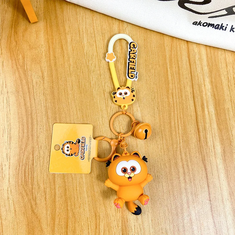 Cartoon Anime Garfield Pendant Cute The Movie Baby Garfield Keychain Kawaii Garfield Doll Girl Boys Bag Pendant Gift Wholesale