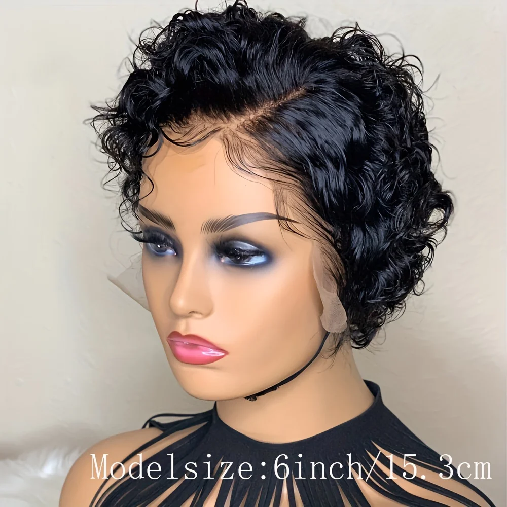 Pixie Cut Wig 13*1Transparent Lace Human Hair Wigs For Women  Short Bob Wig T Part Lace Wig Brazilia Human Hair