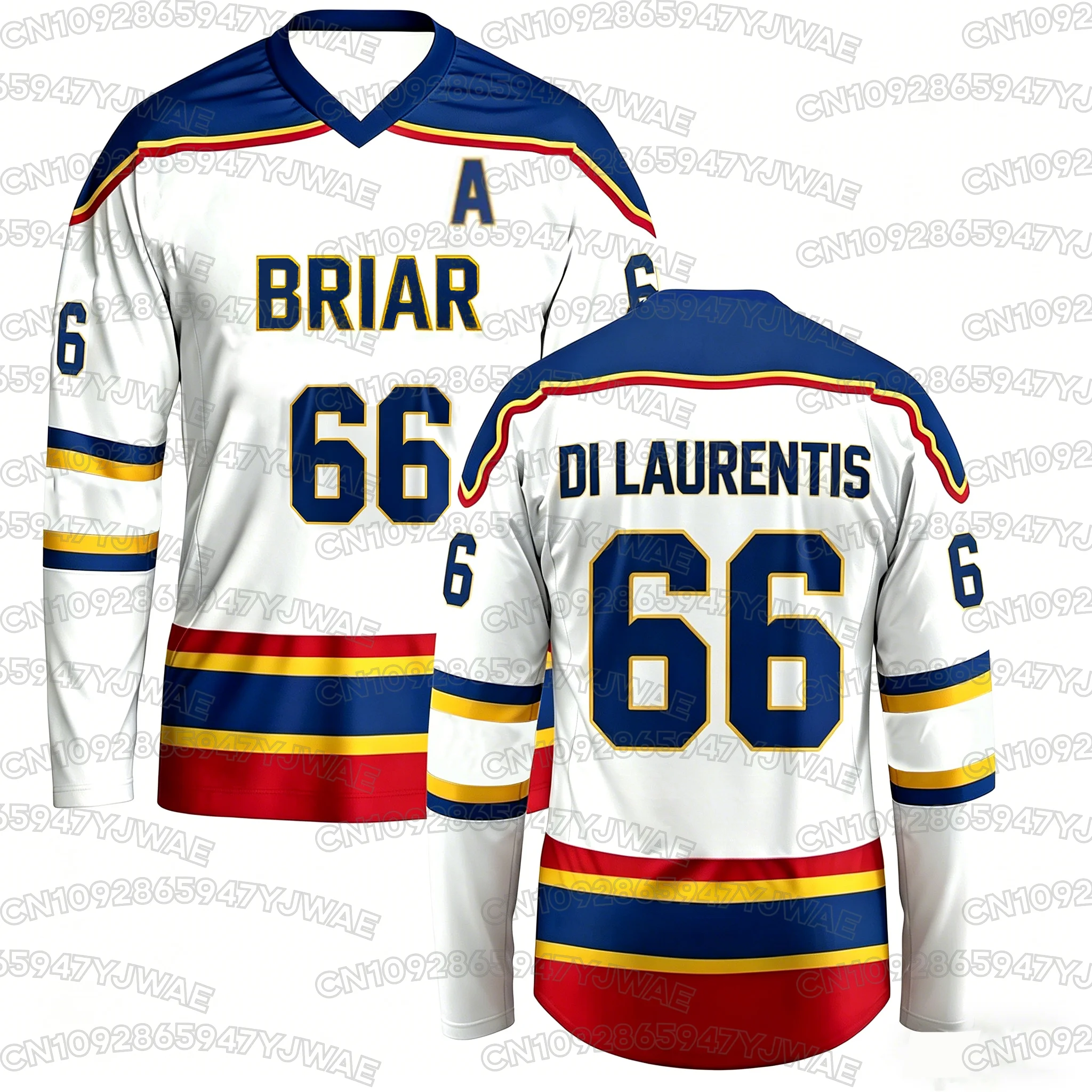 Summer Off Campus Briar University Graham 44 Same Novel DI LAURENTIS 66 V-neck Hockey Jersey Long Sleeve T-shirt