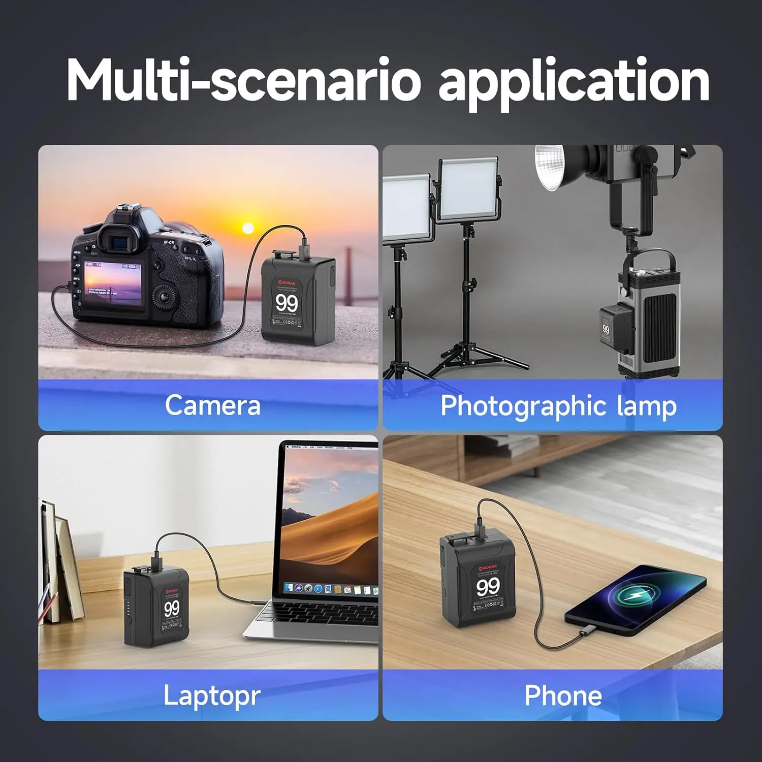 طاقة بطارية Moman V-Mount 99 كاميرا أفضل بطاريات قفل صغيرة على شكل حرف V 99Wh 15A حتى 200WDraw مع مخرجات D-Tap و65 وات USB-C مزدوجة #6