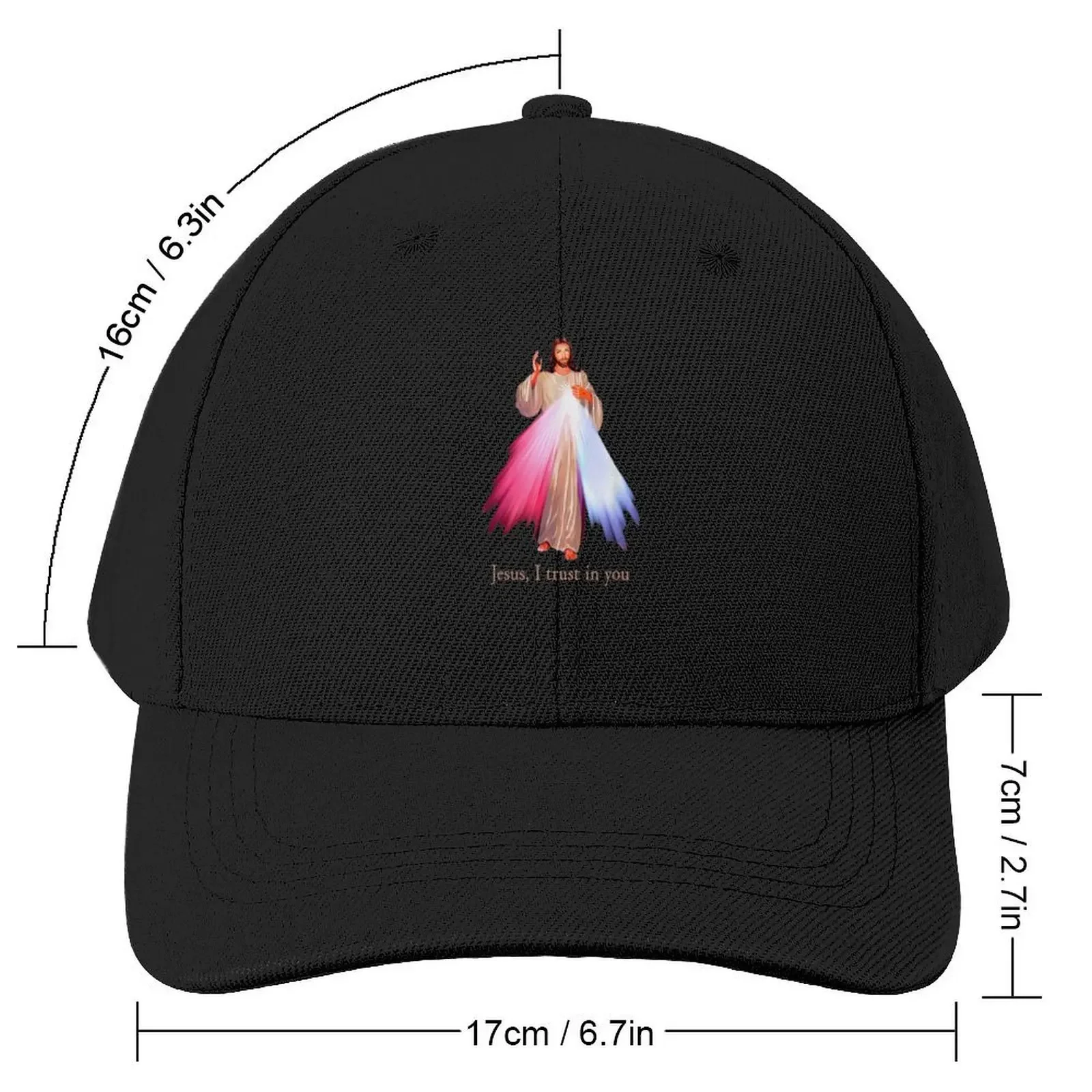 Divine Mercy Jesus I Trust In You Baseball Cap Big Size Hat Streetwear Anime Men's Hats Women's