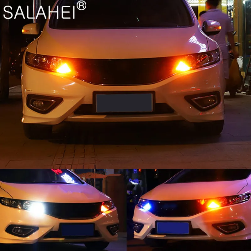 

2Pc Ba15s BAU15S 1156 p21w s25 T20 W21W WY21W 7440 Lights Daytime Running Lamp DRL LED Turn Signal Dual Mode External Light Bead