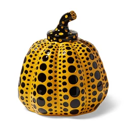 Kusama Yayoi Pumpkin Statue Japanese Art Wave Point Pumpkin Sculpture Morden Resin Crafts Office Home Interior Decor Gifts