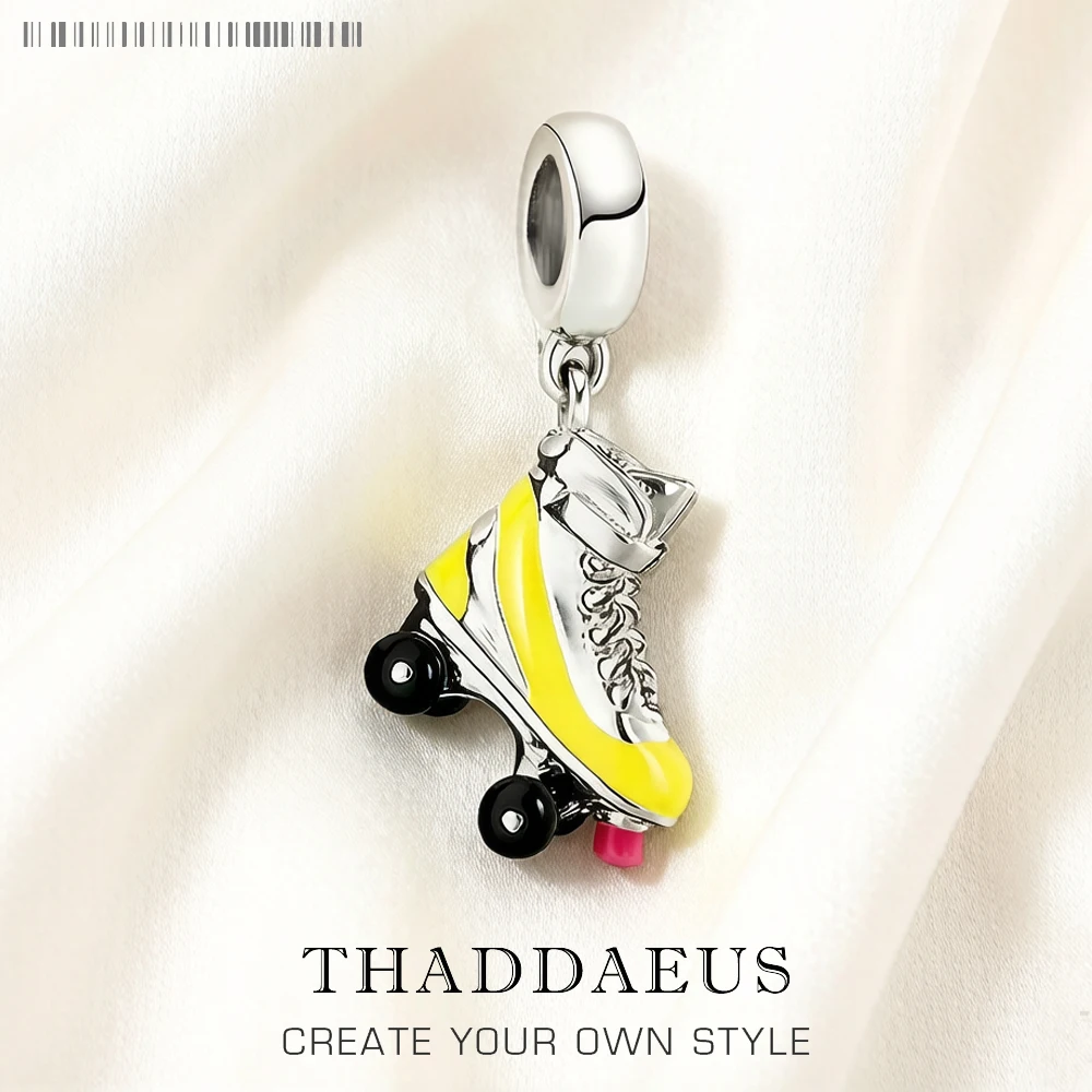 Pendants Roller Skates Shoe Dangle Charm 3D 925 Sterling Silver Gift For Jewelry Making